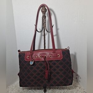 Dooney & Bourke RARE VINTAGE Blue Duck Tassel Detail Tote Bag SUPER EUC